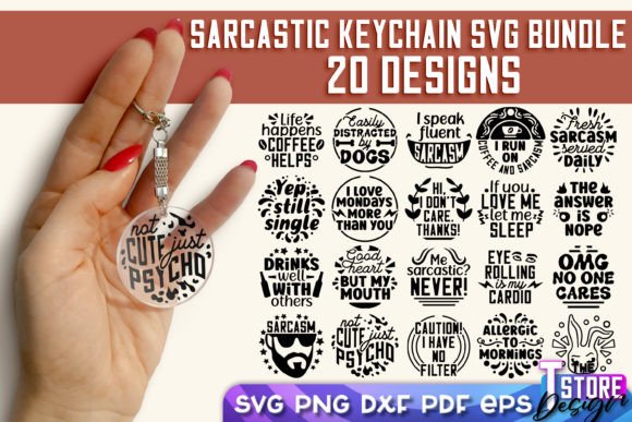 Download Sarcastic Quotes SVG Keychain Bundle | - Premium Bundle