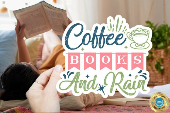 Download Coffee Books and Rain Sticker Design - Premium Resources